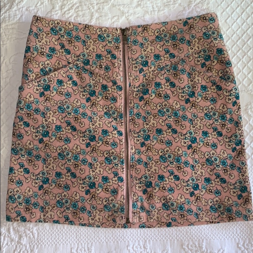 Corduroy Zip Mini Skirt size 8 H&M